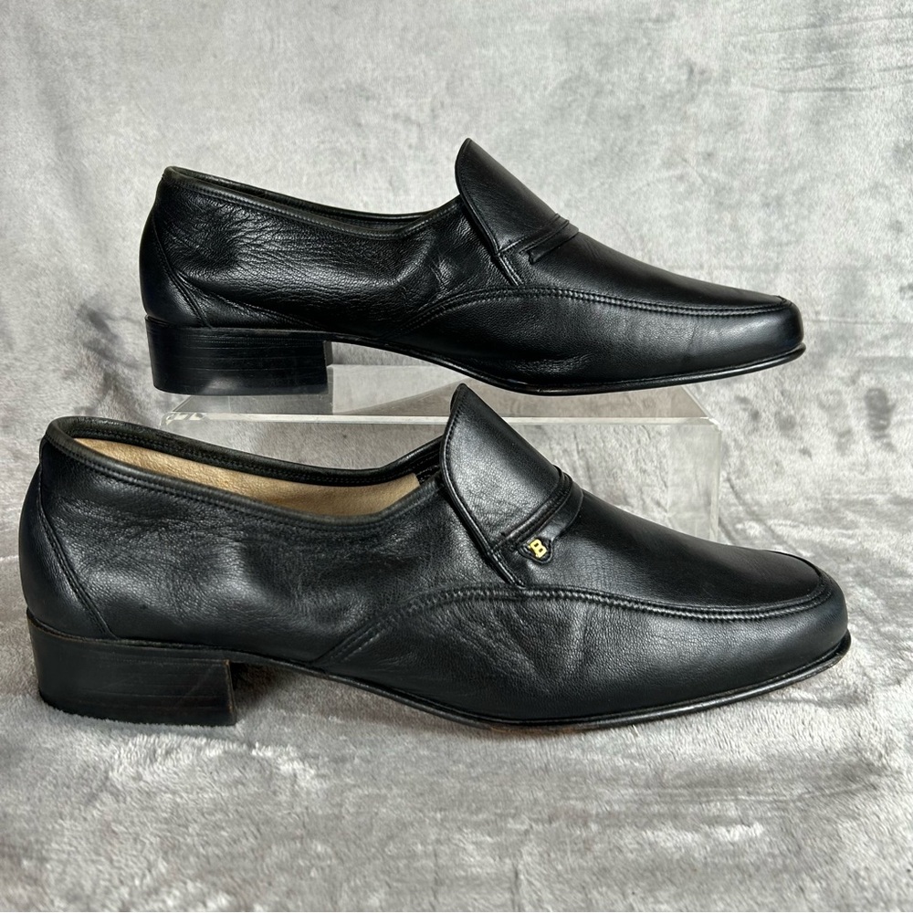 Bally Sligo Slip‎ On Dress Shoes Mens 10.5 Black Leather Loafers Corpcore Preppy